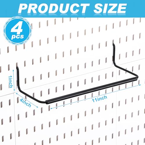 Yaocom 4 Pcs Paper Towel Holder for Pegboard Paper Towel Holder Pegboard Accessories Peg Board Hooks for Ribbon Towels Studio Workshop Stickers Tapes(Black) - color: Black