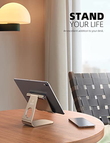Lamicall Tablet Stand, Adjustable Tablet Holder - Desktop Stand Dock Holder Gifts Compatible with 4-13" Tablets Such as iPad Pro 11, 9.7, 10.5, 12.9 Air Mini, Kindle, Tab, iPhone Air 17 Pro Max, Gold - color: Gold