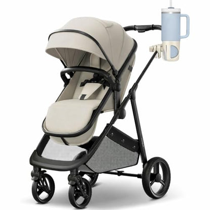 New Stroller Cup Holder for Stanley Quencher H2.0 (30 & 40 Oz. Models), Also Compatible with Stanley IceFlow (20 & 30 Oz. Models) - Almond White - color: Almond White