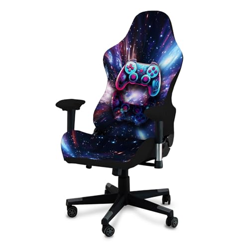 Gaming Chair Covers, 3D Printing Stretchable Soft Non-Slip Easy to Install Gamer Chair Cover with Armrest Cover(No Chair)(A) - color: A