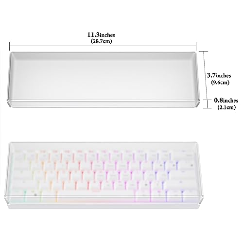 GEEKRIA Premium Acrylic Keyboard Dust Cover for 60% Compact 61 Keys Keyboard Compatible with RK Royal KLUDGE RK61, Razer Huntsman Mini 60% Gaming Keyboard - style: Frosted