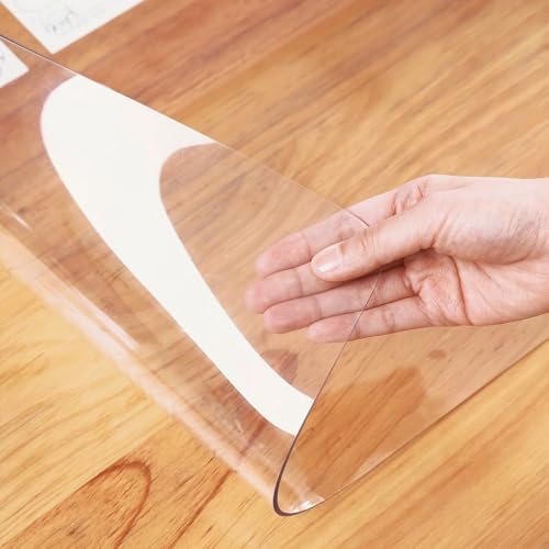 36"X48"Crystal PVC Table Cover Protector, Waterproof PVC Tablecloth, 1.5MM Thickened Rectangle Mat for Dinning, Desk, Coffee Table, Workbench, Dresser, TV-Stand, Counter - color: Clear 1.5mm, size: 48" x 36"