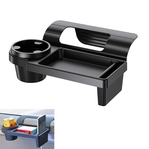 Car Window Storage Organizer, Vehicle Door Side Hanging Storage Box with Cup Holder & Phone Mount, Clip-on Car Door Edge Storage Box for Cell Phone, Wallet, Keys, Sunglasses (Style 1) - size: Style 1