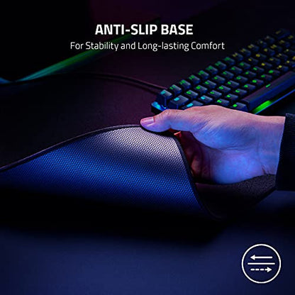 Razer Strider Hybrid Mouse Mat with a Soft Base & Smooth Glide,Firm Gliding Surface,Anti-Slip Base,Rollable&Portable,AntiFraying Stitched Edges,WaterResistant,XXLarge, 16.2L x 37W inches (Pack of 8) - color: Classic Black, size: 16.2L x 37W inches (Pack o