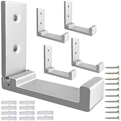 Folding Coat Hooks, 5Pcs Wall Hooks for Hanging Coat Towel Hooks Hardware Heavy Duty Aluminum Alloy Headphone Holder Hooks No Rust Wall Mounted with Screws for Hat, Bags, Fitness Equipment (Silvery) - color: Silvery