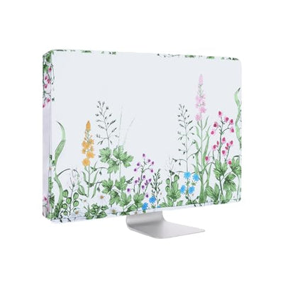 MOSISO Monitor Dust Cover 26,27,28,29 inch Anti-Static Dustproof LCD/LED/HD Panel Case Lush Weeds Computer Screen Protective Sleeve Compatible with iMac 27 inch, 26-29 inch PC, Desktop and TV, White - size: 26-29 inch