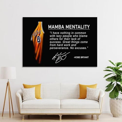 YDYBBGFC Mamba Inspirational Quotes Poster, Black Mamba Mentality Wall Art Decor,A Gift for Dear Basketball Fansstyle 12x18inch(30x45cm)