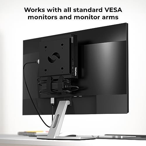 HumanCentric VESA Mount Compatible with Lenovo Thinkcentre Tiny M90q Gen 2, M80q Gen3, M90q Gen3, M70q Gen 2, Thinkstation P3 Tiny, M60e, M75q Gen2, M70q, Mount Behind Monitor