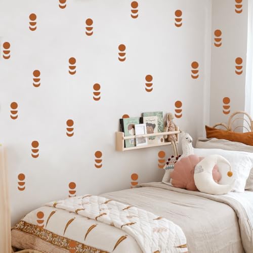 12x36 Inch Boho Geometrical Wall Decal Set - DIY Boho Wall Decal Mural Set for Gift - 77 Pcs Stickers for Kitchen, Nursery, Office Decor - Each Sticker 2.6x1.1 Inch (Stacked Stone) - color: Stacked Stone
