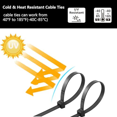 3000 Pack 4 Inch Black Zip Ties, 40 LBS Heavy Duty Cable Ties, UV Resistant Nylon Wire Ties, Self-Locking Plastic Straps for Indoor & Outdoor Use - size: 40LBS-4inch-3000pcs
