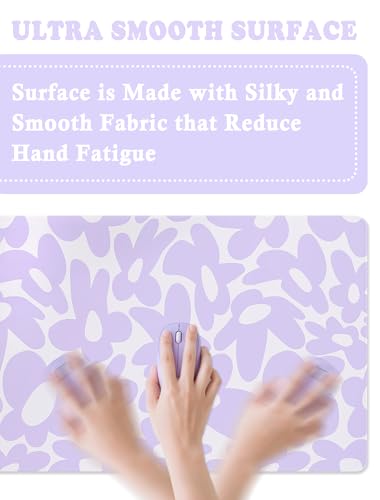 Large Aesthetic Cute Purple Keyboard and Mouse Computer Desk Desktop Pad Mat, Cute Purple Computer Mats for Desktop, Keyboard Mats for Desk (31.5" x 15.8") - color: Light Purple