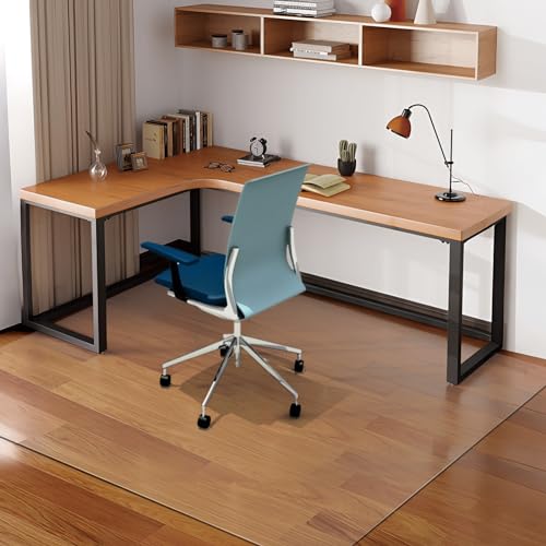 Azadx Office Chair Mat for Hardwood Floor, 63"x51" Clear Desk Chair Mat for Hardwood Floor Large Protector Floors Mats for Office Chairs, Easy Glide Rolling Plastic Floors Mats for Home Offices - size: 51 x 63'' Rectangle