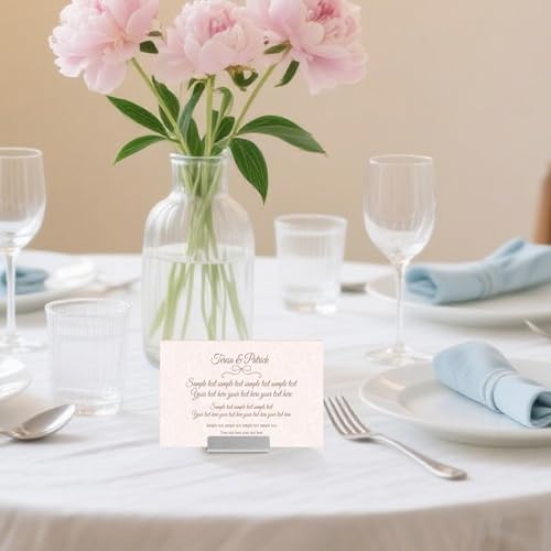 Urban Deco Table Card Holder Metal Place Card Holders Steel Card Holders for Photos, Food Signs, Memo Notes, Weddings, Restaurants, Birthday (Silver 16PK) - color: Silver 16PK