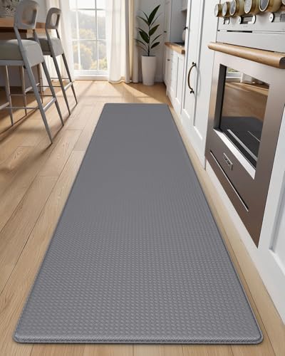 Kitchen Mats for Floor - 17"x79" Anti Fatigue Mats for Kitchen Floor - Non Slip Cushioned Rugs for Standing - Grey - color: Grey, size: 1pc: 17" x 79" x 0.4"