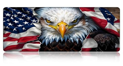 Large Gaming Mouse pad,Eagle, National Flag Anti Slip Rubber Base Mouse pad, Suitable for Computer, Laptop, Office Desk Accessories - color: Eagle, national flag