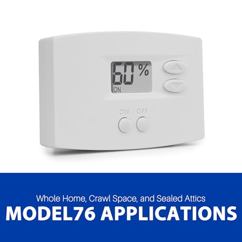 M76 Digital Wall Mount Dehumidifier Control, Compatible with 1800 Series and E-series, Wall Mounted Digital Control for Whole Home Dehumidifiers, Model76 24VAC