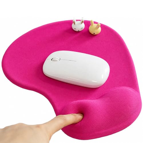 Office Mousepad with Gel Wrist Support - Ergonomic Gaming Desktop Mouse Pad Wrist Rest - Design Gamepad Mat Rubber Base for Laptop Computer -Silicone Non-Slip Special-Textured Surface (06RoseRed) - color: 06RoseRed