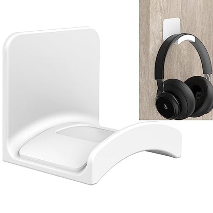 SOKUSIN Headphone Stand Headset Holder - Adhesive Gaming Earphones Hanger, Universal Desk Wall Mount Hook for All Headphone/Controller, Compatible with Beats, AirPods Max,Sony, JBL (White) - color: White