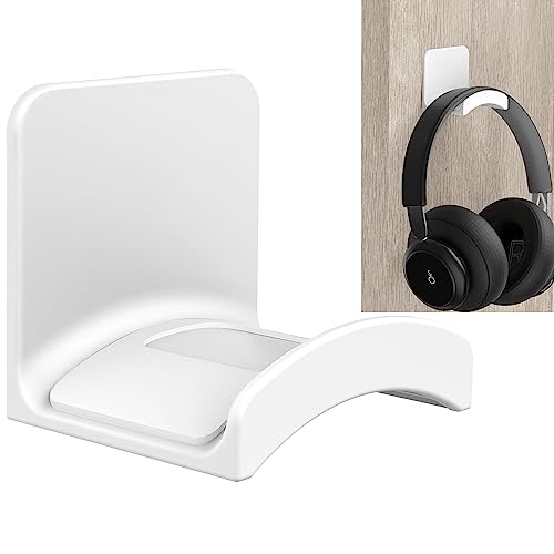 SOKUSIN Headphone Stand Headset Holder - Adhesive Gaming Earphones Hanger, Universal Desk Wall Mount Hook for All Headphone/Controller, Compatible with Beats, AirPods Max,Sony, JBL (White) - color: White
