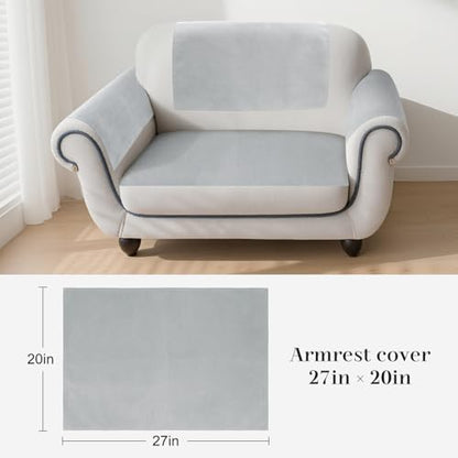 Couch Arm Covers Sofa Arm Covers Set of 2, Waterproof Couch Cover Armchair Cover for Recliner, Non Slip Sofa Headrest Covers Armrest Cover Couch Slipcover Protector, Gray - color: Grey