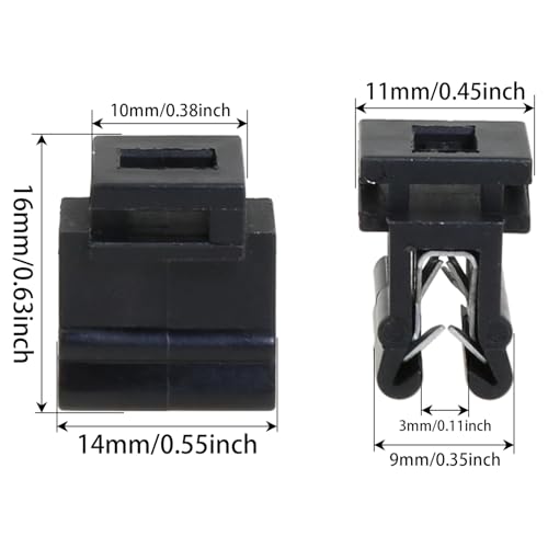 Heyous 20PCS 16x14x10mm Cable Tie Brackets Plastic Edge Mount Clip Fastener Organizer for Cord Organization