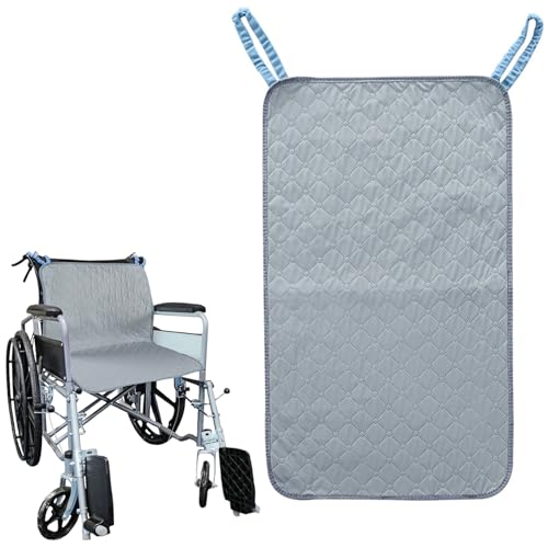 Waterproof Chair Pads for Incontinence, Reusable Highly Absorbent Wheelchair Pads for Seat with Handles, Washable Wheelchair Cover for Adults and Elderly 35.4" x 19.68" - color: Gray