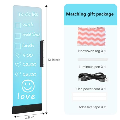 LED Memo Board with Sticky Note Holder, Office Supplies, Monitor Memo Board, Clear Acrylic Computer Monitor Organizer, Work from Home Essentials, Multifunction Workspace Accessories (Black-L) - color: Black-l