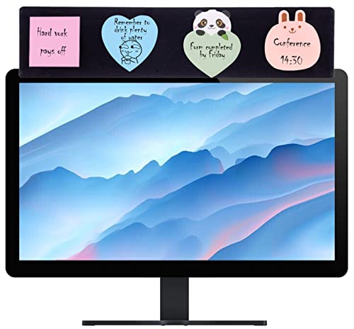 Black Monitor Memo Board Top Mount,18" Monitor Sticky Note Holder,Sticky Boards,Message Board for Computer Monitors…