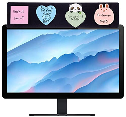 Black Monitor Memo Board Top Mount,18" Monitor Sticky Note Holder,Sticky Boards,Message Board for Computer Monitors…