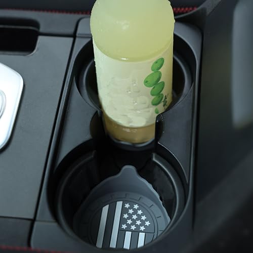 Amooca Car Cup Coaster Universal Non-Slip Silicone Cup Holder Insert Car Interior Accessories for Drink American Flag US Flag 4 Pack Grey - color: Grey American Flag, size: 4 Pack