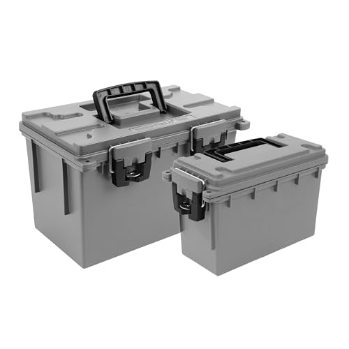 Sheffield 12755 Storage Bins With Lids, 2-Pack Stackable Storage Bins, Made in USA, Lockable and Water-Resistant Containers with Lids, Plastic Containers for Home, Classroom, and Dorm - color: Gray, size: Combo