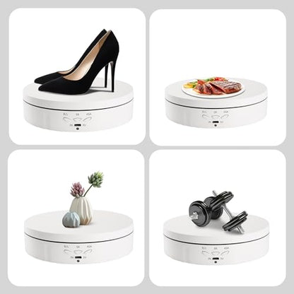 Rotating Display Stand 5.7'' Turntable Stand White Telecontroller Spinning Stand for Product Shows