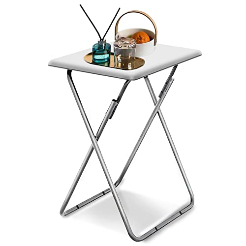 Garden 4 you Portable Folding TV Tray Table TV Dinner Tray with Sturdy MDF,No Assembly Required, 25In(White,1PC) - color: White, size: 1pc