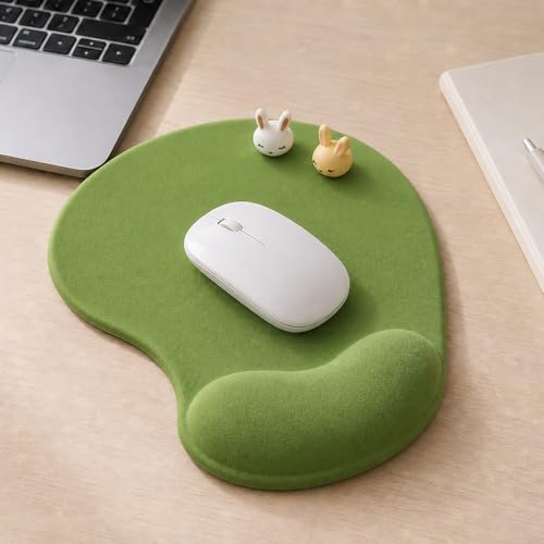 Office Mousepad with Gel Wrist Support - Ergonomic Gaming Desktop Mouse Pad Wrist Rest - Design Gamepad Mat Rubber Base for Laptop Computer (05Green) - color: 05Green