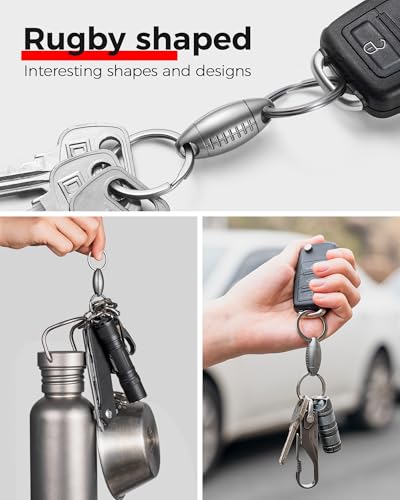FEGVE Titanium Quick Release Swivel Keychain, Pull Apart Detachable Keychain Heavy Duty Car Key Holder with Key Rings - color: Matte 3 Pack