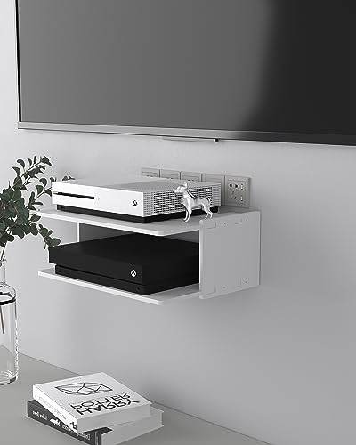 Floating Under TV Game Shelf Stand for Xbox Series S/X, Projector/Router/Entertainment Center, Projector Holder Accessories