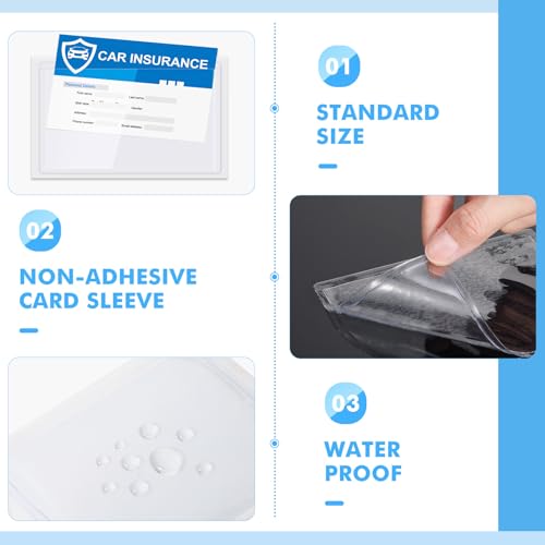 Chinco 30 Pcs Self Adhesive Pockets, Bin Labels for Storage Bins, Clear Pocket Label Sleeves, Plastic Index Card Holder with Top Open for Organizing Bins Box Drawer (3.89 x 2.67 Inch) - size: 3.89 x 2.67 Inches