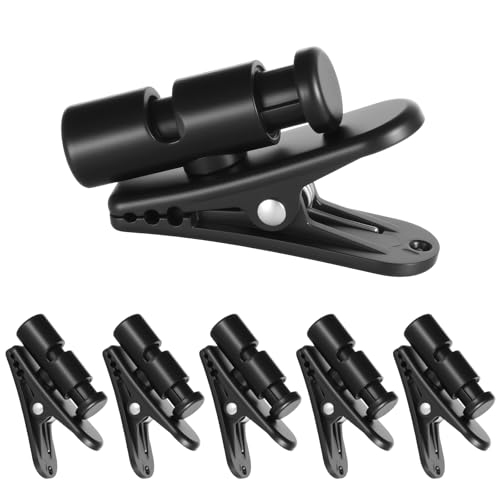 6 Pcs Headphone Clips, Black Headset Cable Clips for Earphone Wire Collar Clamp Clothing Clip Plastic Lapel Mic Clip for 2-4mm Cables