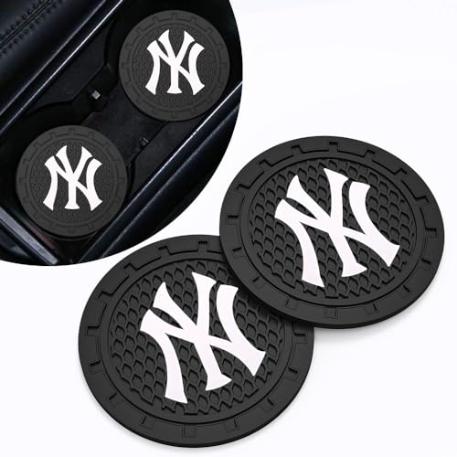 Car Cup Holder Coasters for NY Yankees Baseball Fans, Yankees Car Coasters for Cup Holder Insert Silicone Non-Slip - color: 11yk12s