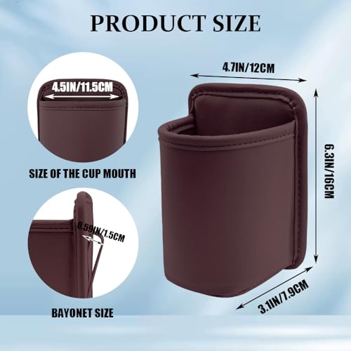 Large Car Door Cup Holder, Clip On Car Cup Holder, Auto Clip on Door Back Seat Extra Drink Holders, Automotive Accessories Water Bottle Organizer Mount Universal for Most Vehicles (Brown) - color: Brown
