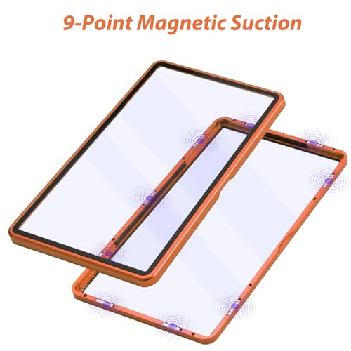 ZINHO Graded Card Case Magnetic Aluminum Alloy Slab Protector Display Case Fits BGS Cards, UV Protection (Orange) - color: Orange, style: BGS Card Case