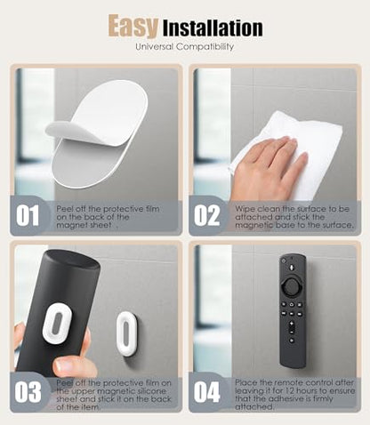 Magnetic Remote Control Holder Wall Mount, 2025 Upgraded Smaller & Stronger Magnetic Silicone Remote Control Organizer TV Remote Charger Holder Caddy Back of TV (White-4 Pack) - color: White, size: 4 Pack