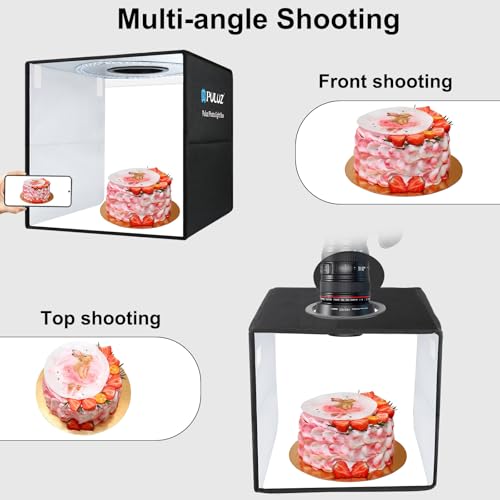 PULUZ 16"/40cm Foldable Portable Photo Studio Light Box, Adjustable Brightness Light Box Photography Lighting Shooting Tent Kit, with LED Lights and 12 Colors Backdrop - color: 16x16x16in