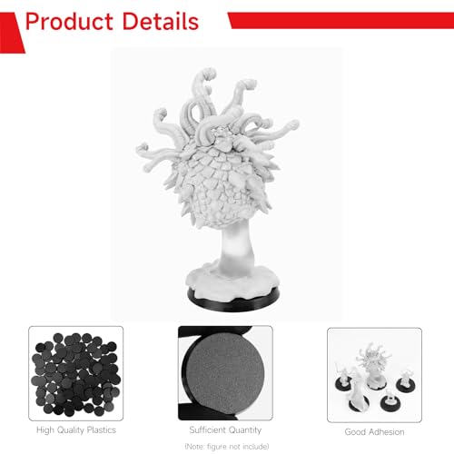SIXPOINTS 100 Pieces Acrylic Miniature Bases,40mm/1.57 inch Round Model Bases 4mm/0.16inch Thick Circular Figure Display Stands Compatible with Gaming Miniatures or Wargames Role Playing Board Game Figure Toy (100PCS-40mm-black round) - color: 100PCS-40mm