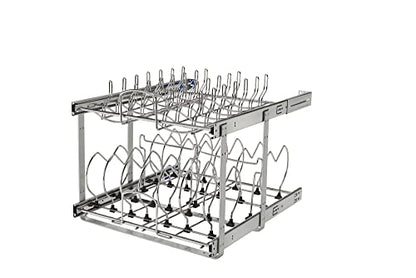 Rev-A-Shelf Two-Tier Steel Wire Pullout Cookware Cabinet Organizer w/Soft-Close