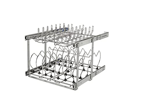 Rev-A-Shelf Two-Tier Steel Wire Pullout Cookware Cabinet Organizer w/Soft-Close
