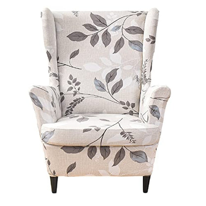 KRFOONN Wingback Chair Covers Slipcovers 2 Piece Stretch Wing Chair Covers Spandex Slipcovers Wingback Sofa Cover Armchair Covers Non-Slip Furniture Protector for Living Room Wingback Chairs, A13 - color: A13