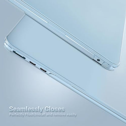 MOSISO Ultra-Thin & Seamlessly Closes Cover Compatible with MacBook Air 13 inch Case M5 M4 M3 M2 2026-2022 A3449 A3240 A3113 A2681, 2 in 1 Kit Anti-Fingerprints Shell for Mac Air 13.6, Sky Blue Clear - color: Sky Blue Clear