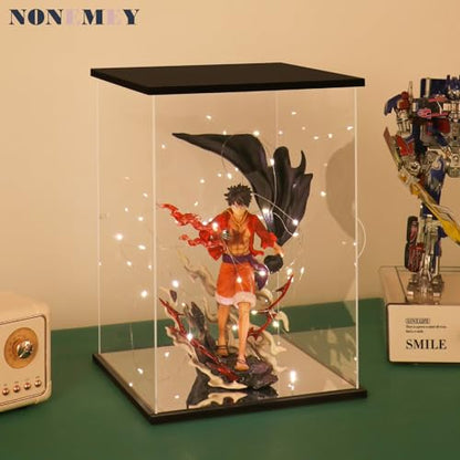 NONEMEY Clear Acrylic Display Case with Remote Control Light for Collectibles, Dustproof Model Showcase Organizer Box, Display Case for Collectibles (20x14x30.7inch,51x36x78cm) - size: 20×14×30.7 inch, 51×36×78 cm