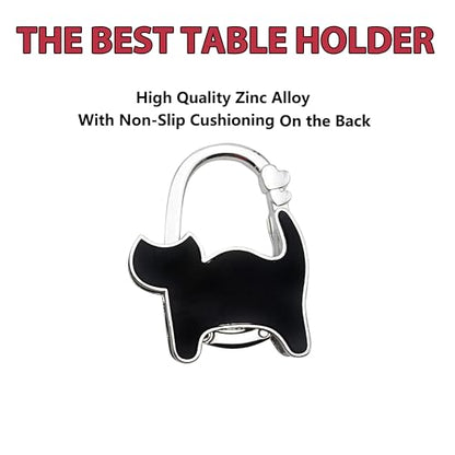 Purse Hooks for Table and Bars,Portable Purse Hanger Organizers Hooks,Foldable Folding Purse Table Hook Hanger(Cat Design)
